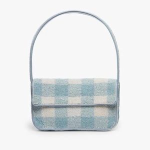STAUD TOMMY BEADED BAG | ARCTIC BLUE WHITE